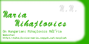 maria mihajlovics business card